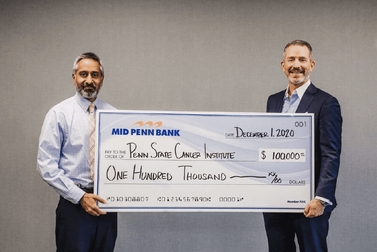 Penn State Cancer Institute Donation from Mid Penn Bank 2020