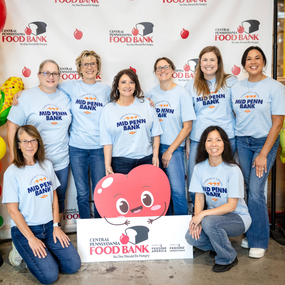 Mid Penn Bank employees supporting local food assistance programs.