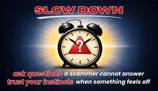 Slow down, ask questions, trust your instincts